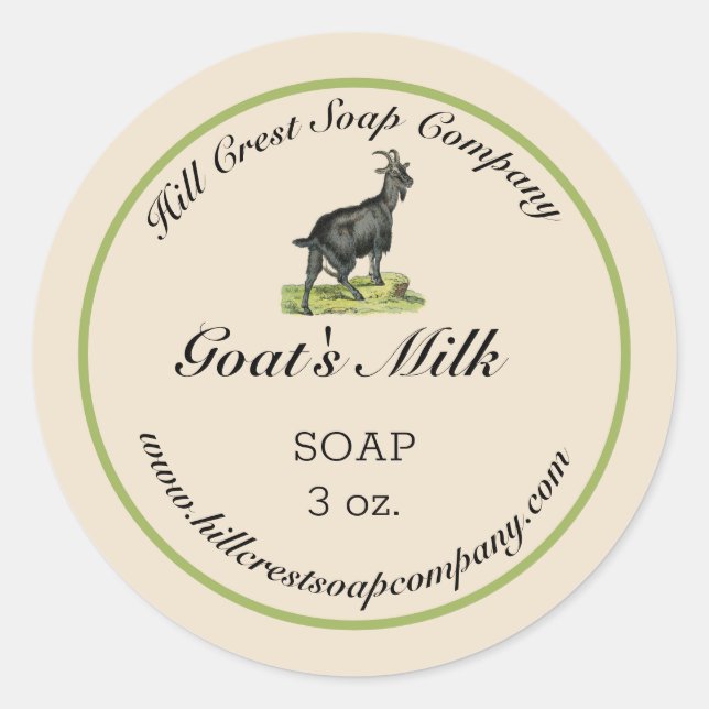 Editable Goat's Milk Soap Sticker (Front)