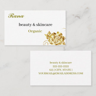 Editable gold Floral  Business Card