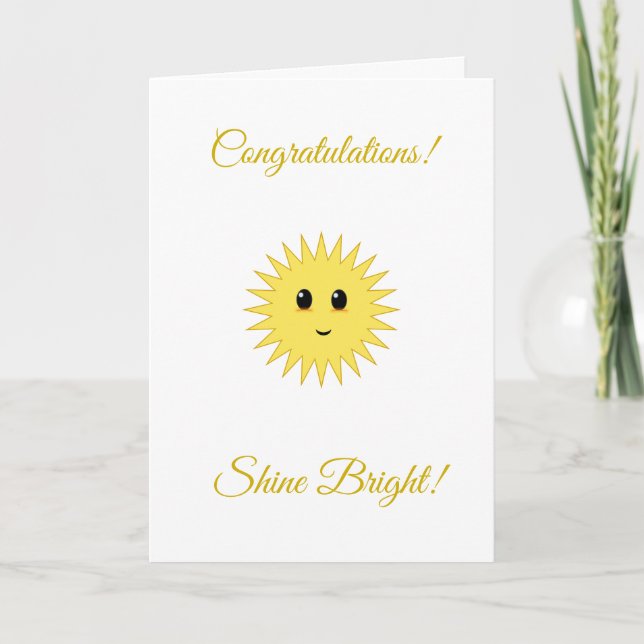 Editable Golden Congratulations Shine Bright Card (Front)