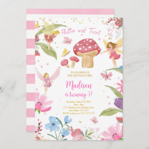 Editable Golden Fairy Birthday Invitation