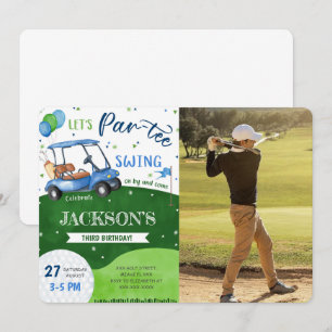 Editable Golf Birthday Photo Invitation