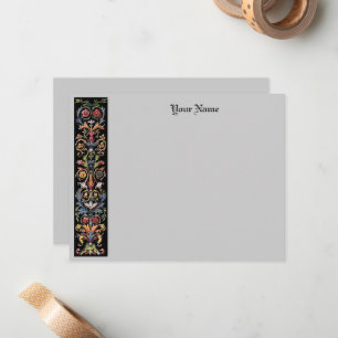 Editable Gothic Floral Illuminated Mediaeval  Card