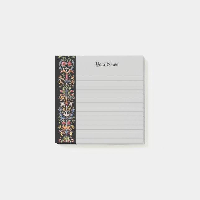 Editable Gothic Illuminated Mediaeval Lined Post-it Notes (Front)