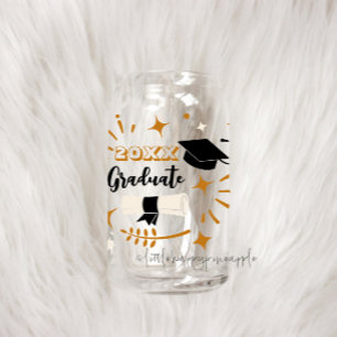 Editable Graduate Drinkware Can Glass