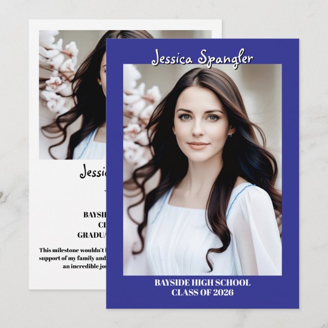 Editable Graduation Announcement - Double Sided (Front/Back)