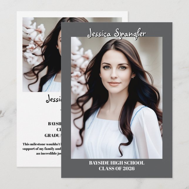 Editable Graduation Announcement - Double Sided (Front/Back)