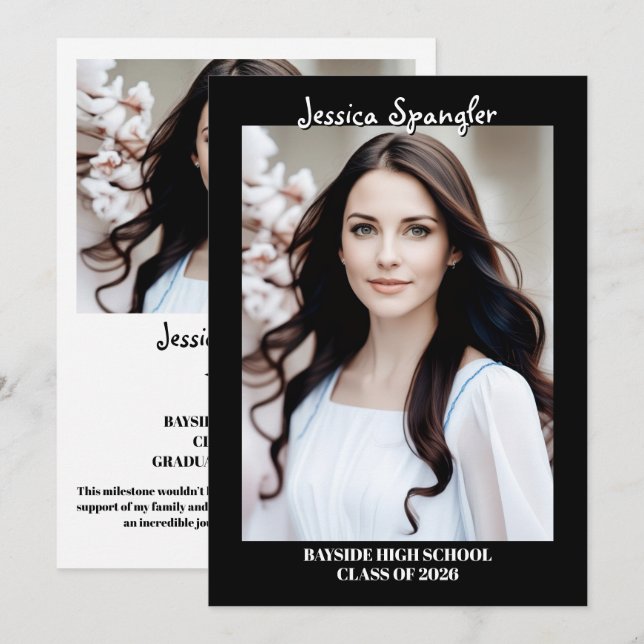 Editable Graduation Announcement - Double Sided (Front/Back)