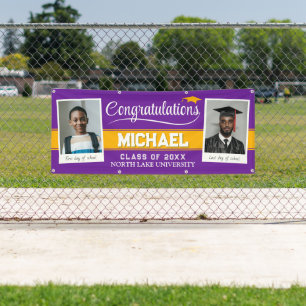 Editable Graduation Banner Then and Now w Photos