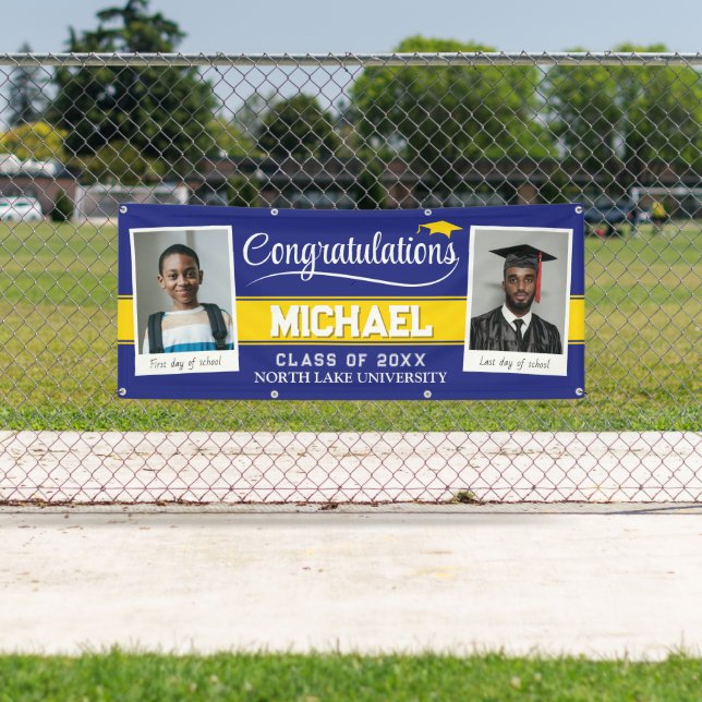 Editable Graduation Banner Then and Now w Photos (Insitu)