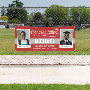 Editable Graduation Banner Then and Now w Photos