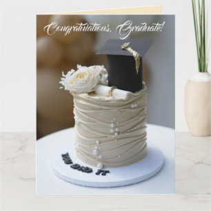 Editable Graduation Cake Card