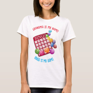 Editable Grandma Is My Name Bingo Is My Game T-Shirt