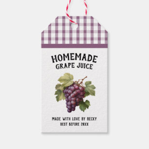 Editable Grape juice Homemade Preserve Gift Tags