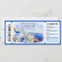 Editable Greece Boarding Pass Plane ticket