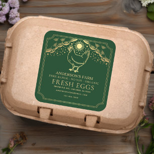 Editable Green Witchy Tarot Eggs Family Farm Label