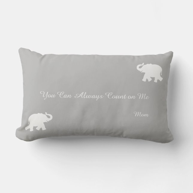 Editable grey and white motivational lumbar cushion (Front)