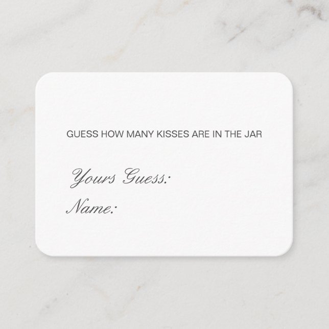 Editable Guess How Many Kisses, Candies Card (Front)