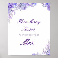 Editable Guess How Many Kisses for Soon Mrs Sign