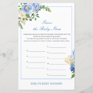 Editable Guess the Baby Item Baby Shower Game