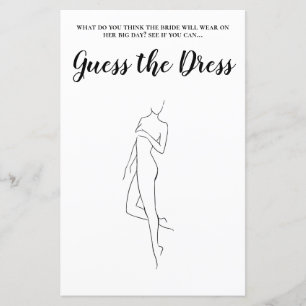 Editable Guess the Dress Bridal Shower Game