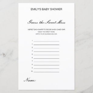 Editable Guess the Sweet Mess, Dirty Diaper