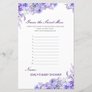 Editable Guess the Sweet Mess, Dirty Diaper