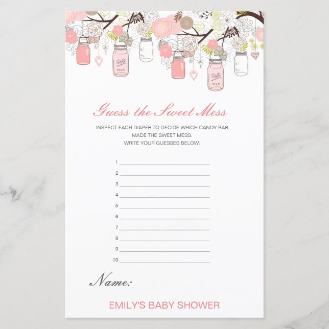 Editable Guess the Sweet Mess, Dirty Diaper (Front)