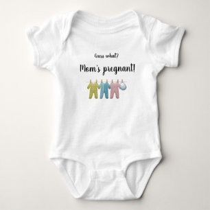 Editable Guess What Mum's Pregnant Announcement Baby Bodysuit