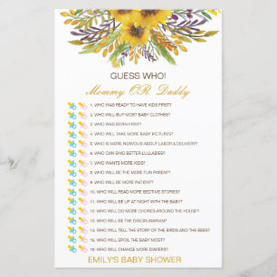 Editable Guess Who, Mum or Dad Baby Shower Game