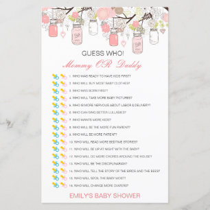 Editable Guess Who, Mum or Dad Baby Shower Game