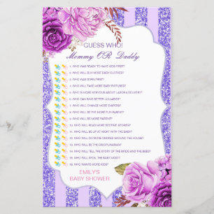 Editable Guess Who, Mum or Dad Baby Shower Game