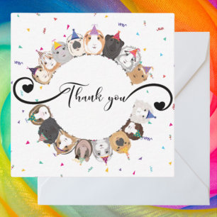 Editable Guinea Pig Birthday Thank You  Card