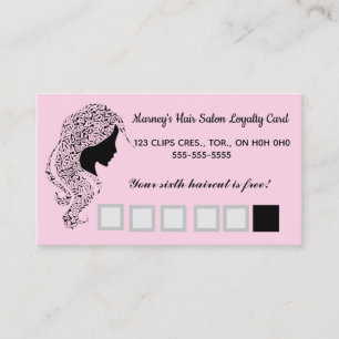 Editable Hair Salon Loyalty Rewards Card
