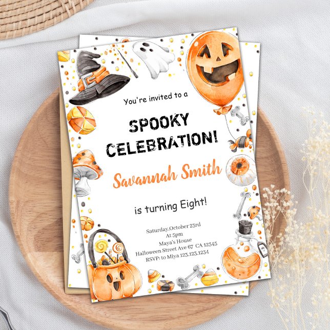 Editable Halloween Birthday Invitation (Halloween Birthday Invitations)