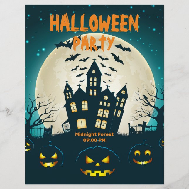 Editable Halloween, Costume Halloween Party  Flyer (Front)