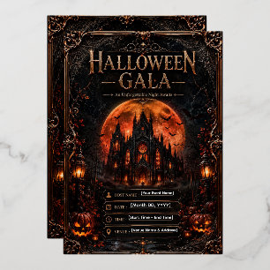 Editable Halloween Gala Invitation Gothic