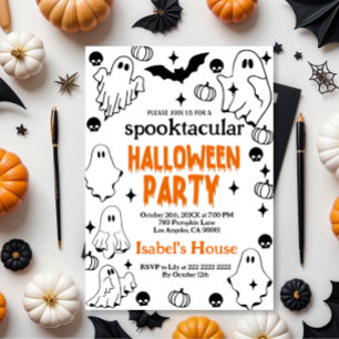 editable halloween ghost spooktacular birthday  invitation