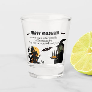 Editable Halloween Glass: ‘Happy Halloween" Shot Glass