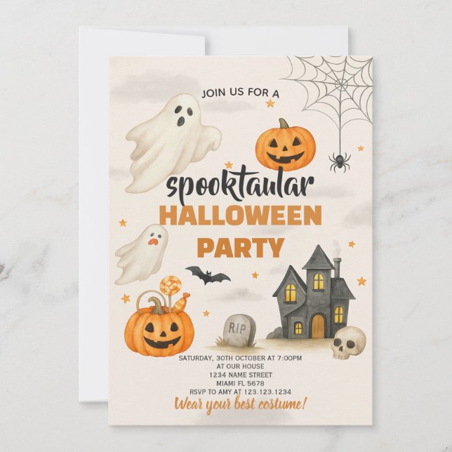 Editable Halloween Invite | Magical Spooky Night (Front)