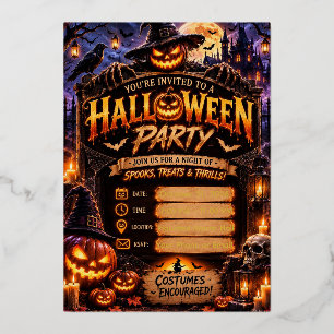 🎃 Editable Halloween Party Invitation Spooky
