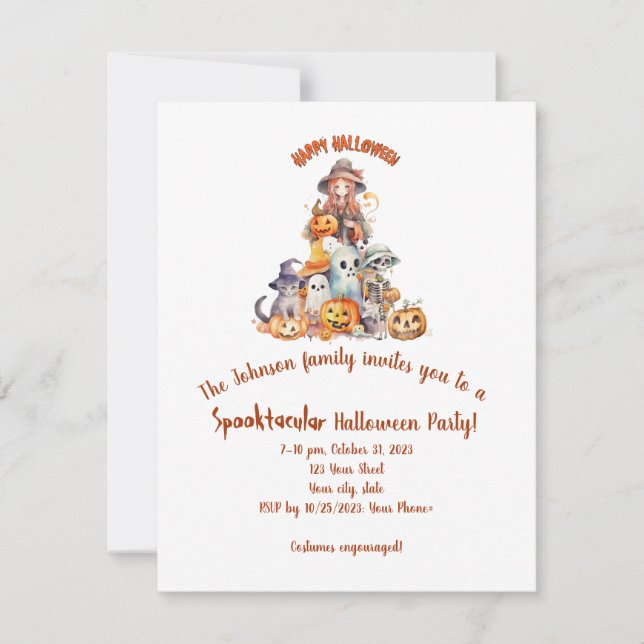 Editable Halloween Theme Invitation (Front)