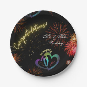 Editable - Happily Ever After in Fireworks Paper Plate