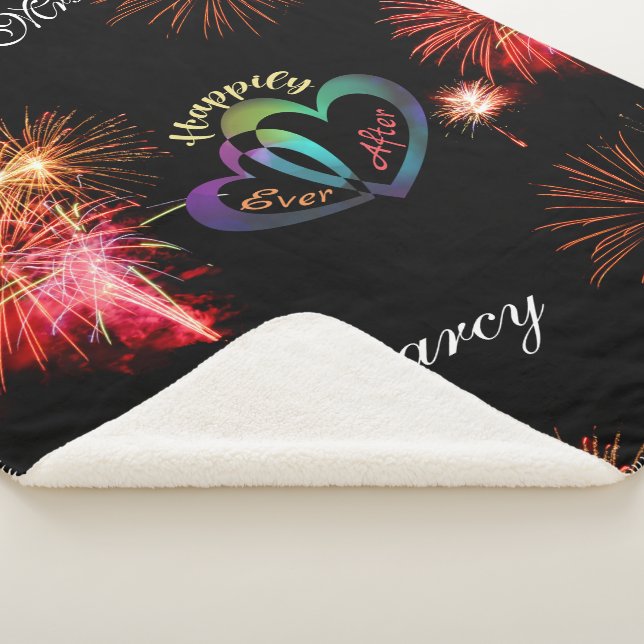 Editable - Happily Ever After with Fireworks Sherpa Blanket (3/4)
