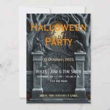 Editable Haunted Gate Halloween Invitation