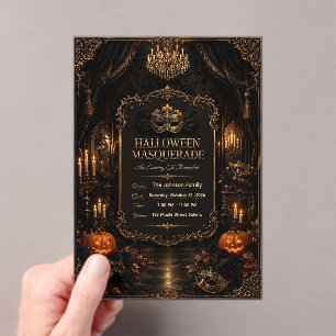 Editable Haunted Mansion Halloween Party Invitatio Acrylic Invitations