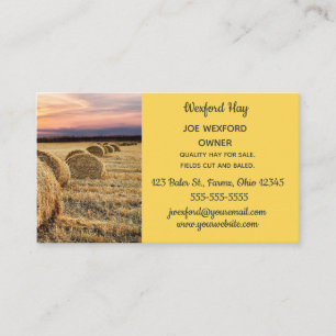 Editable Hay Bale  Business Card