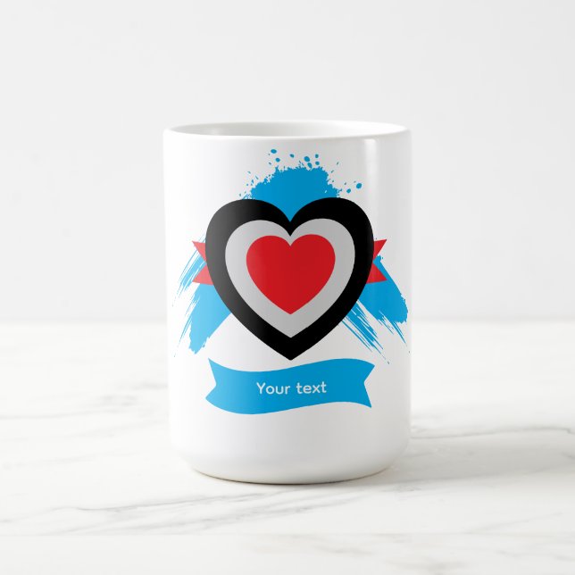 Editable Heart Custom Text Design Coffee Mug (Center)