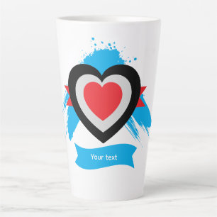 Editable Heart Custom Text Design Latte Mug