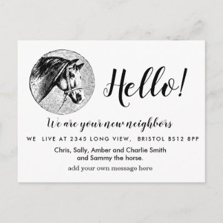 Editable Hello Neighbor, New Address, intro Announcement Postcard