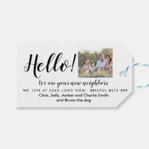 Editable Hello Neighbour Gift Tags New Address